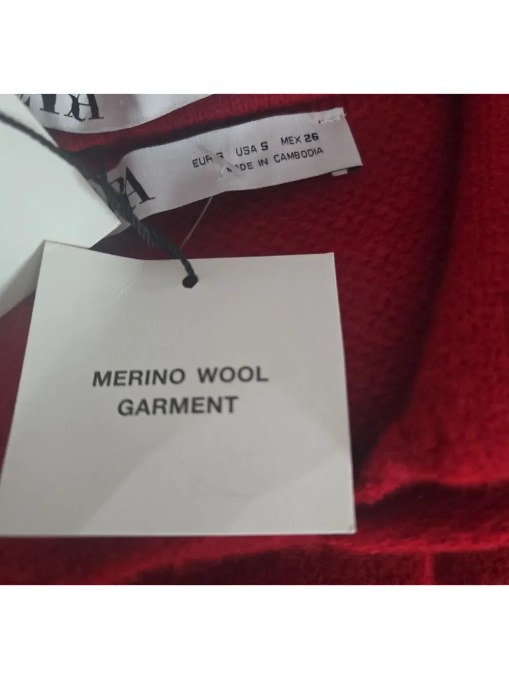 Zara Red Merino Wool Skirt Suit Set – NWT – Size Small – Double-Breasted Jacket